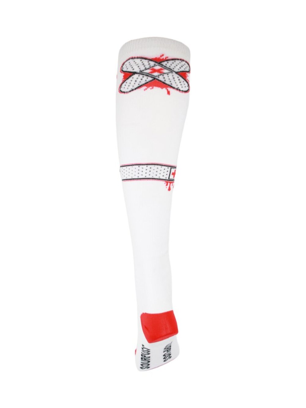 17" Knee High Ouch Socks Bloody Bandages Roller Derby Goth Halloween Skating - Picture 5 of 9